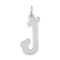 14K White Gold Small Script Initial Letter J Charm Jewerly 17mm x 8mm